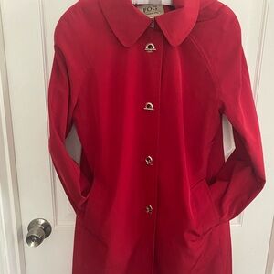 London Fog Women's Vibrant Red Trench Coat